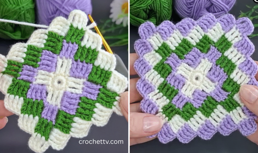 Fabulous easy crocheted blanket motif making