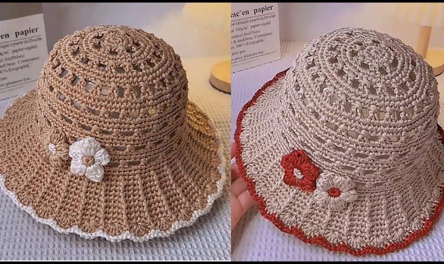 Hollow Summer Crochet Hat with Puff Flowers | Easy & Stylish Beginner Tutorial👒👒