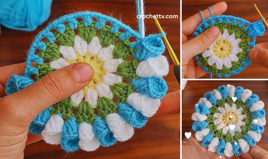 🌹🌸 How to Make a 3D Crochet Tea Rose with Leaves | Step-by-Step Pattern (Long Tutorial)