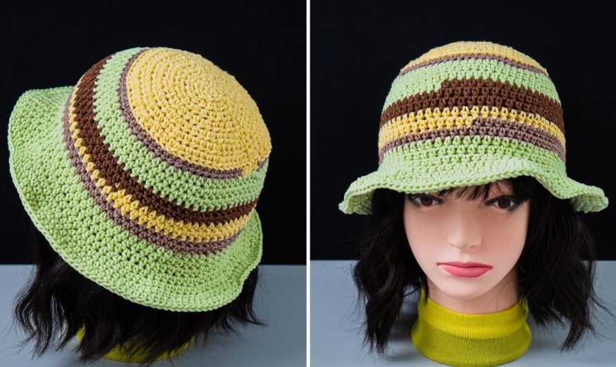 👒 How To Make a Crochet Bucket Hat Tutorial with Striped Color